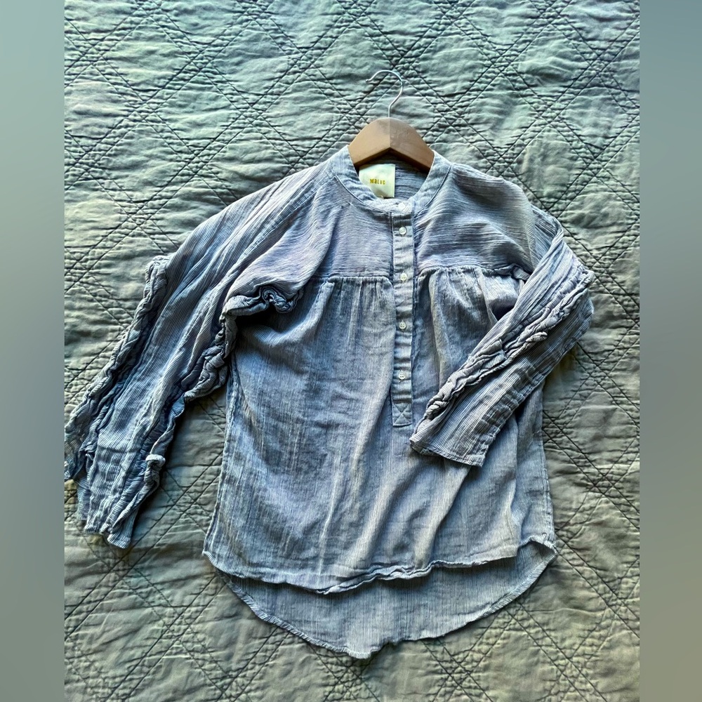 Stripped linen blouse